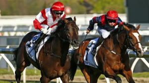 寶遜已經在終點前顯出微笑。 Source: Colleen PetchSource/News Corp Australia