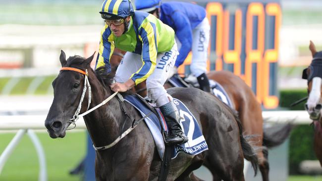 「天涯歌女」能力再提升，發揮強橫後上奪走最重要的一級賽。 Source: Simon Bullard/News Corp Australia
